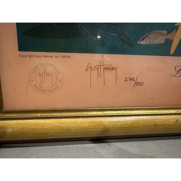 Guy‎ Harvey Signed Art Line Dance #274/950 3D Snook & Amberjack - Picture 6 of 16